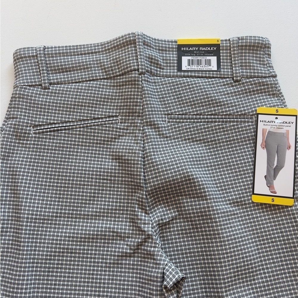NWT Women's Hilary Radley Pant Small Black White Striped Flat Front Size Small - Picture 8 of 8